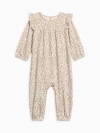 Colored Organics Organic Cotton Jine Ruffle Sleeve Romper In Neutral