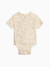 Colored Organics Kids'  Organic Cotton Lark Short Sleeve Kimono Bodysuit In Neutral