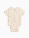 Colored Organics Kids'  Organic Cotton Lark Short Sleeve Kimono Bodysuit In Neutral
