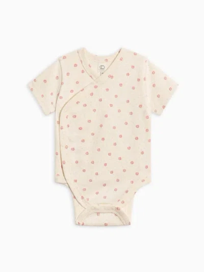 Colored Organics Kids'  Organic Cotton Lark Short Sleeve Kimono Bodysuit In Neutral