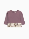 Colored Organics Babies'  Organic Cotton Lily Long Sleeve Ruffle Hem Top In Purple