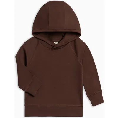 Colored Organics Kids'  Organic Cotton Madison Hooded Pullover T-shirt In Brown