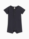 Colored Organics Babies'  Organic Cotton Mason Romper In Blue