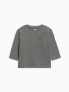 Colored Organics Kids'  Organic Cotton Reese Drop Shoulder Tee In Gray