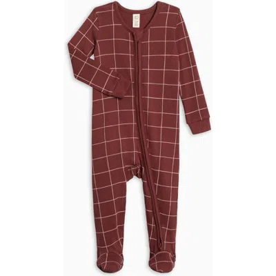 Colored Organics Kids'  Organic Holiday Peyton Zipper Sleeper In Brown
