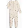 Colored Organics Kids'  Organic Holiday Peyton Zipper Sleeper In Neutral