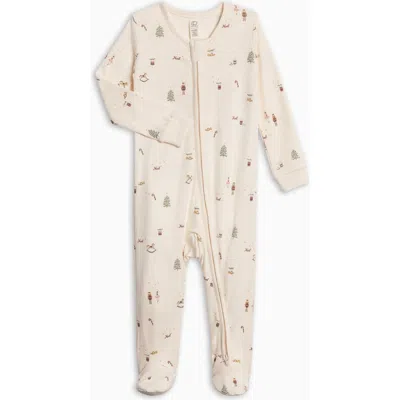 Colored Organics Kids'  Organic Holiday Peyton Zipper Sleeper In Neutral