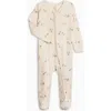 Colored Organics Kids'  Organic Holiday Peyton Zipper Sleeper In Neutral