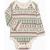 Colored Organics Kids'  Organic Holiday River Bodysuit In Brown