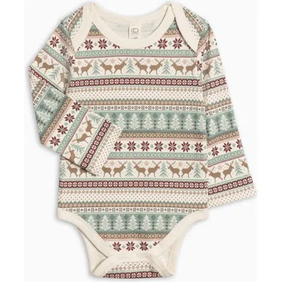 Colored Organics Kids'  Organic Holiday River Bodysuit In Brown
