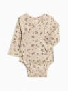 Colored Organics Organic Kai Kimono Bodysuit In Neutral