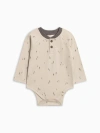 Colored Organics Kids'  Organic Lucas Raglan Henley Bodysuit In Neutral