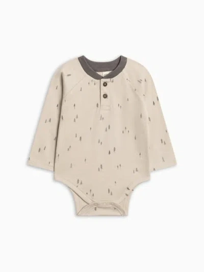 Colored Organics Kids'  Organic Lucas Raglan Henley Bodysuit In Neutral