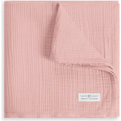 Colored Organics Organic Muslin Swaddle Blanket In Pink