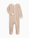 Colored Organics Kids'  Organic Peyton Zipper Sleeper In Brown