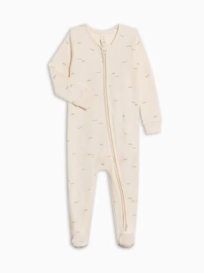 Colored Organics Kids'  Organic Peyton Zipper Sleeper In Neutral