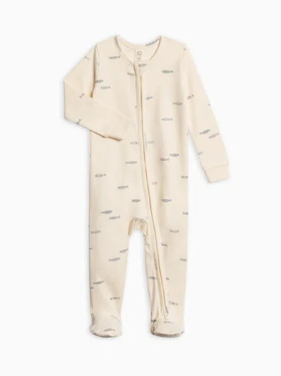 Colored Organics Kids'  Organic Peyton Zipper Sleeper In Neutral