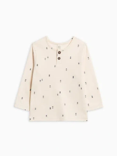 Colored Organics Kids'  Organic Reef Long Sleeve Henley In Neutral