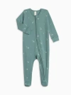 Colored Organics Kids'  Peyton Zipper Sleeper In Green