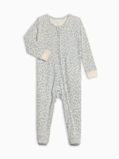 Colored Organics Kids'  Peyton Zipper Sleeper In Blue