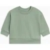 Colored Organics Quinn Organic French Terry Relaxed Pullover Sweatshirt In Green