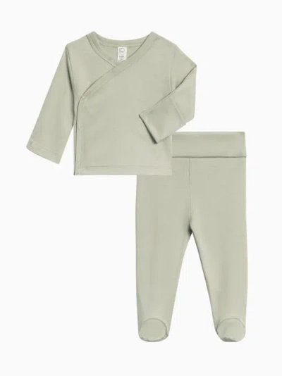 Colored Organics Kids'  Riley 2 Piece Kimono Wrap Top And Pant Set