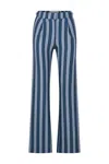 Coloreve Women's Blue Striped Pants In Blue