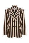 Coloreve Women's Brown Striped Blazer In Brown