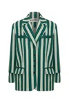 Coloreve Women's Green Striped It Blazer In Green