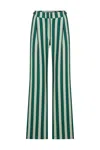 Coloreve Women's Green Striped Pants In Multi