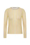 Coloreve Women's Printed Mesh Long Sleeve T-shirt - Yellow In Yellow