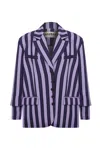 Coloreve Women's Purple Striped It Blazer In Purple
