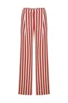 Coloreve Women's Red Striped Pants In Red