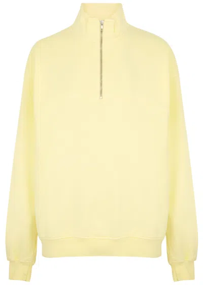 Colorful Standard Half-zip Cotton Sweatshirt In Yellow