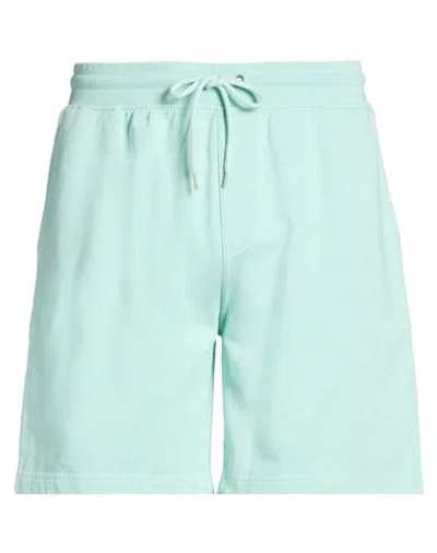 Colorful Standard Man Shorts & Bermuda Shorts Turquoise Size L Organic Cotton In Blue