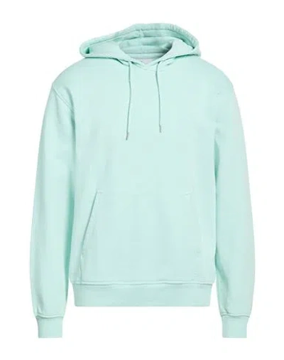Colorful Standard Man Sweatshirt Light Green Size M Organic Cotton In Blue