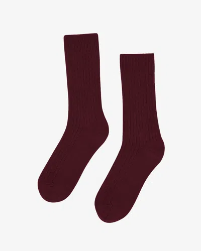 Colorful Standard Mens Merino Wool Blend Socks In Oxblood Red