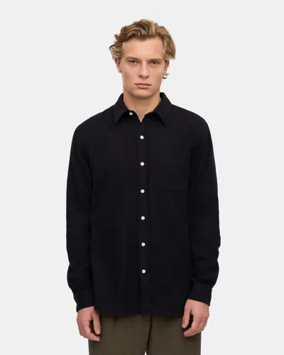 Colorful Standard Mens Organic Flannel Shirt In Black
