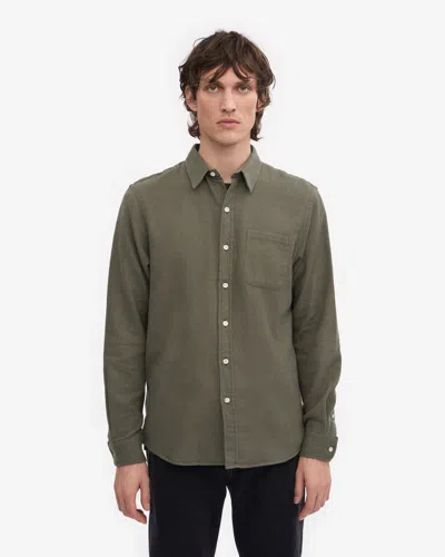 Colorful Standard Mens Organic Flannel Shirt In Green