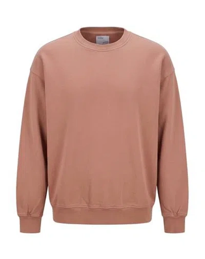 Colorful Standard Organic Oversized Crew Man Sweatshirt Blush Size Xl Organic Cotton In Brown