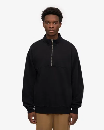 Colorful Standard Organic Quarter Zip Sweatshirt In Black