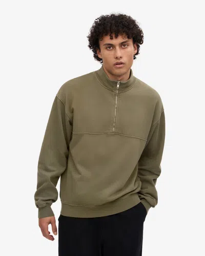 Colorful Standard Organic Quarter Zip Sweatshirt In Green
