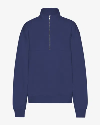 Colorful Standard Organic Quarter Zip Sweatshirt In Blue