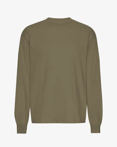 Colorful Standard Oversized Organic Long Sleeve T-shirt In Green