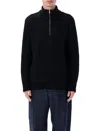 Colorful Standard Recycled Merino Wool Quarter Zip Sweater In Black