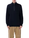 Colorful Standard Recycled Merino Wool Quarter Zip Sweater In Black