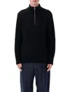 Colorful Standard Recycled Merino Wool Quarter Zip Sweater In Black