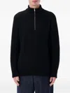 Colorful Standard Recycled Merino Wool Quarter Zip Sweater In Black
