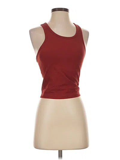 Pre-owned Colorfulkoala Tank Top Burgundy Halter Neckline Tops