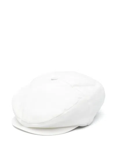 Colorichiari Babies' Bakerboy Cap In White